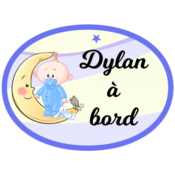 Sticker « bébé à bord » garçon à personnaliser