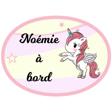 Sticker Bebe A Bord Licorne A Personnaliser En Ligne